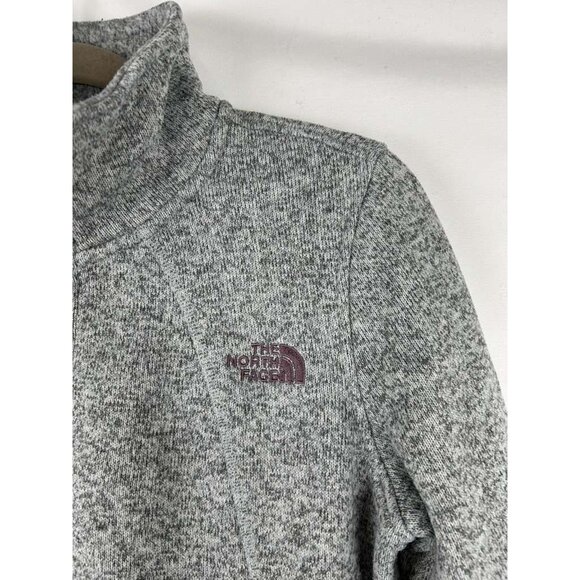 The North Face Women's Medium Crescent Knit Fleece Full Zip Jacket Heather Gray - Picture 11 of 12